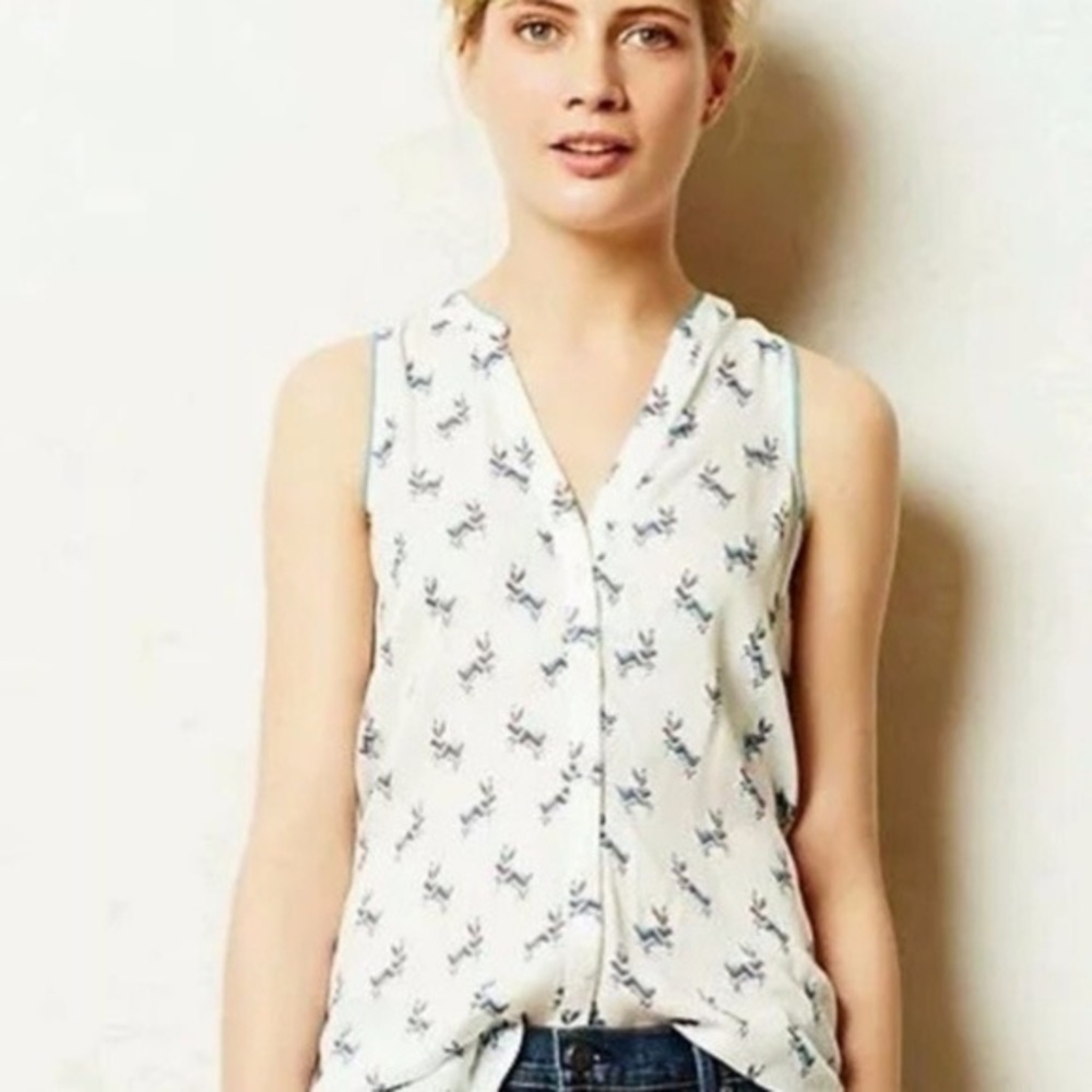 Anthropologie Maeve Ada Chevron Top
